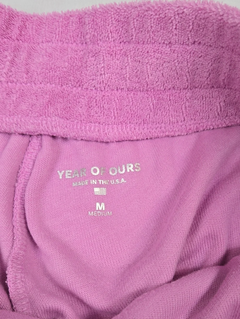 Year of Ours Bubblegum Pink Terry Drawstring Athletic Shorts M